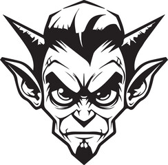 Angry Christmas elf tattoo , Vector Template for Cutting and Printing