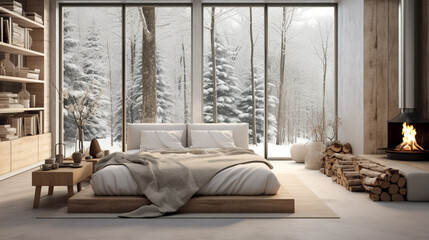 Scandinavian Design, Hygge and Japandi interior design trend that merges Scandinavian minimalism with the natural tactility of Japanese craft. Banner.