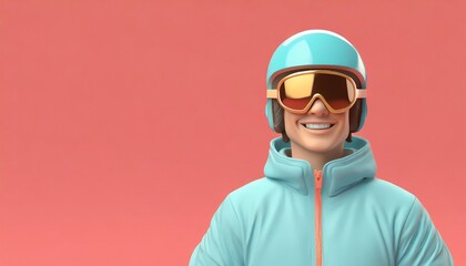 Un skieur en modèle 3d