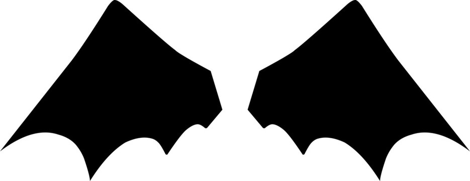 Minimalist black bat wings silhouette
