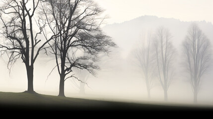 The mysterious, mesmerizing scenery of silhouetted trees in a foggy haze created a fairy-tale like atmosphere.