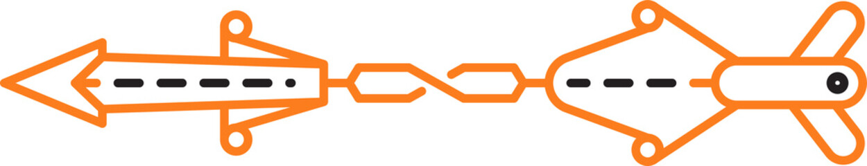 Arrow Dart Steampunk Line Illustration
