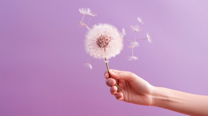 A person holding a dandelion in their hand