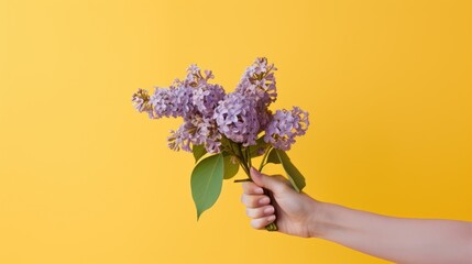 A person holding a bunch of purple flowers - Powered by Adobe