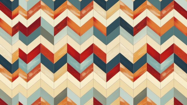 Chevron pattern with earthy tones. AI generated