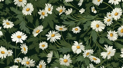 Floral pattern with daisies. AI generated