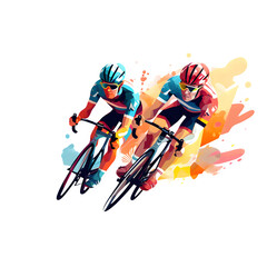 cycling sport event, bicycle race isolated on transparent background Generative AI