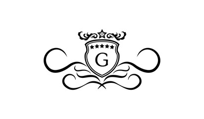 Luxury shield with crown Logo G