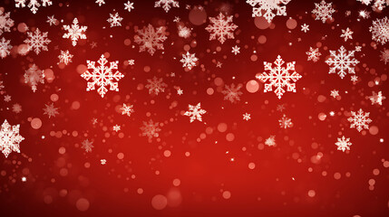 red christmas background with snowflakes