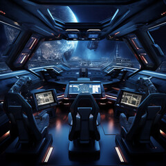 Spaceship command deck
