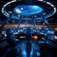 Spaceship command deck