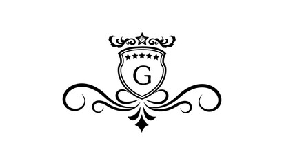 Luxury Monogram shield with crown Logo G