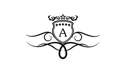 Monogram shield with crown Logo A