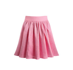 Pink pleated skirt isolated cutout on transparent