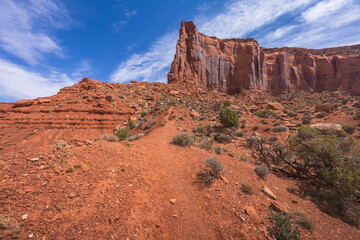 hiking in the monument valley, arizona, usa