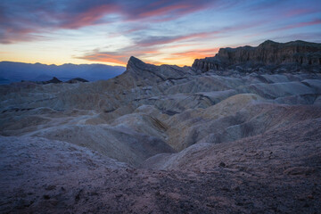 sunset at zabriskie point in death valley national park, california, usa