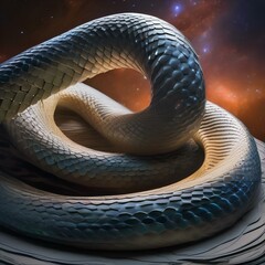 Fototapeta premium An ethereal, multi-dimensional serpent, slithering between the folds of space-time in search of cosmic knowledge1