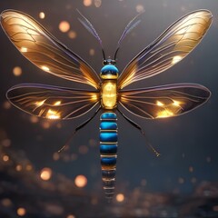 A cosmic firefly with wings that create patterns of light in the cosmic night3