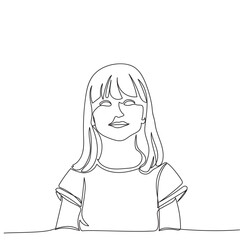 International day of girl child line art. Asian girls in traditional dresses. Young toddler. Cool dress for girls. Trendy dressing of young kids. Fashionable stylish girl line art vector art postcard