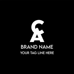 Fototapeta premium CA letter logo creative design with vector graphic, CA simple and modern logo in triangle shape. Vector illustration