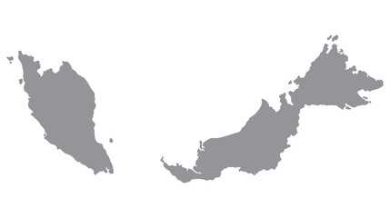 Malaysia map. Map of Malaysia in grey color