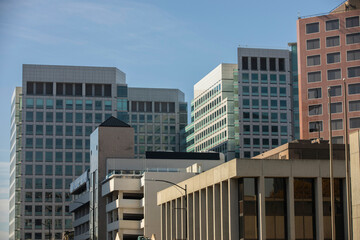 Daytime view of the downtown skyscrapers of San Jose, California, USA.