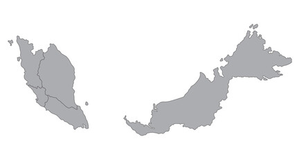 Malaysia map with main regions. Map of Malaysia