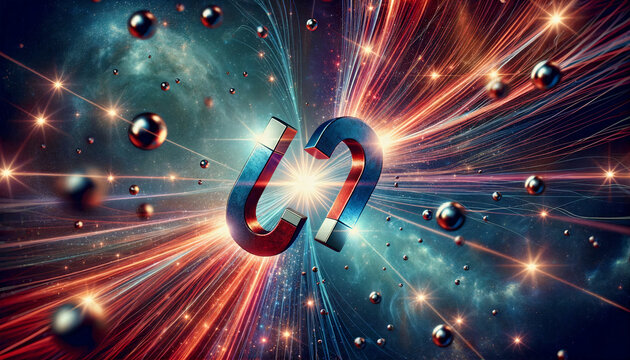 magnetic attraction amidst cosmic shimmer, generative ai