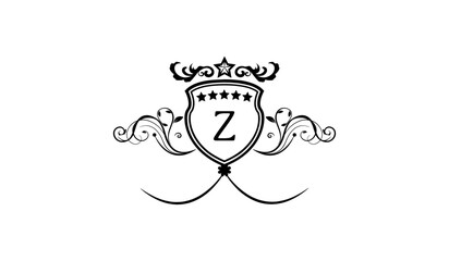 invitation card with rings logo Z