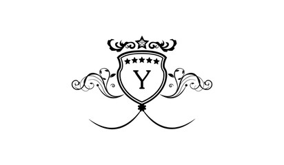 invitation card with rings logo Y