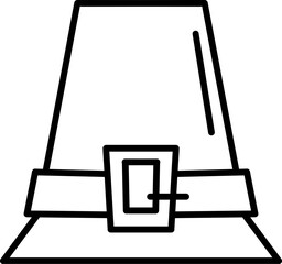 Minimalist decorative hat of a pilgrim