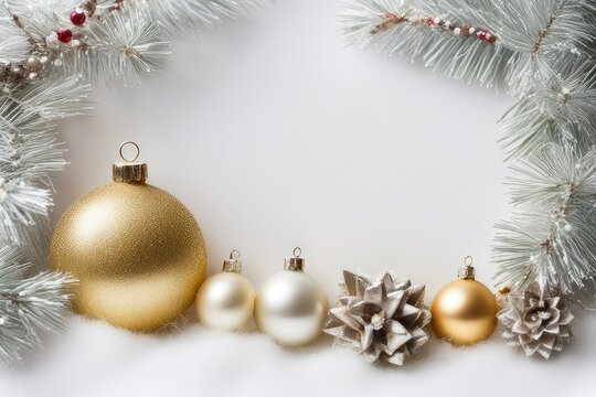 a quality stock photograph of christmass decorations isolated on a white background