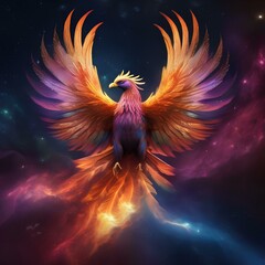 A cosmic phoenix with wings of pure energy, rising from the heart of a supernova4