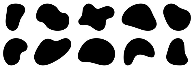 Set of blobs irregular shape. Abstract random shapes. Vector illustration isolated on white background
