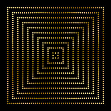 Rhinestone frame template. Golden gradient. For rhinestone size SS10. Frame sizes from 1 cm to 19 cm, size increments - 2 cm