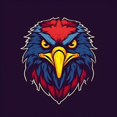 Obraz premium Eagle head mascot in bright vivid colors
