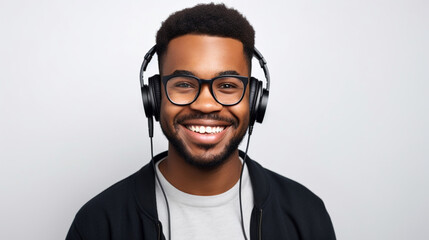 Fictitious young smiling African American online teacher AI generative - obrazy, fototapety, plakaty