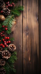 Marry Christmas Background wood and balls bright wallpaper