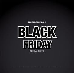 Fototapeta na wymiar Black friday sale banner layout design