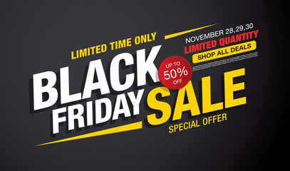 Black friday sale banner layout design