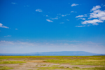 landscape with blue sky and clouds