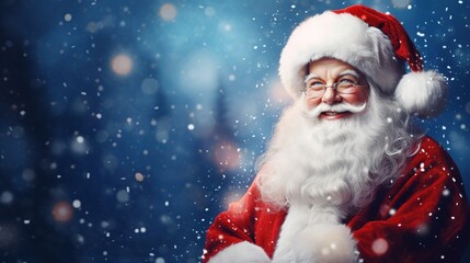 Christmas Santa Claus in photography with artistic magic background