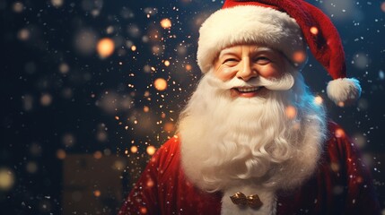 Christmas Santa Claus in photography with artistic magic background