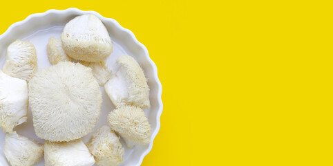 Fresh lion's mane mushroom. (Yamabushitake Mushroom)