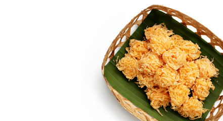 Thai crispy flossy sweet Eggs floss (Foi Thong Krob)