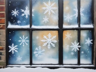 A Window With Snowflakes On It