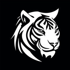 White Bengal Tiger Head Logo Mascot Vector Illustration Design for Brand Identity