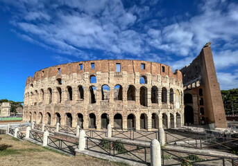 Fototapeta na wymiar The Colosseum, a famous historical landmark in Rome, Italy