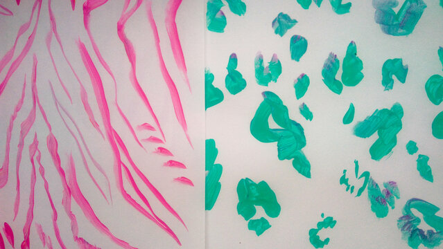 Acrylic Brushes. Illustrations Watercolour.