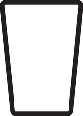 Water glass icon in black color. Milk or juice Cup symbol. Water glass vector sign. Tall glass of water in trendy linear style isolated on transparent background. Drink vector for web or mobile.